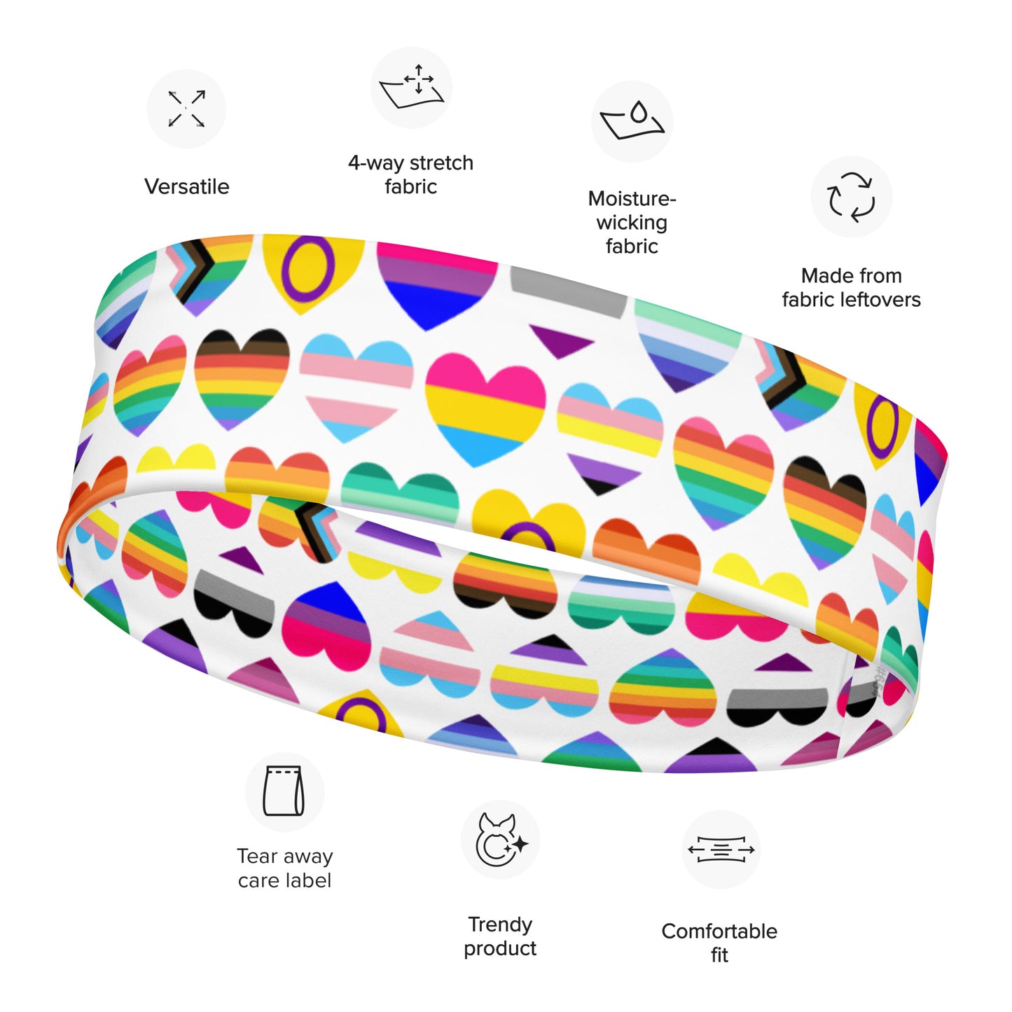 LGBTQ hearts Headband