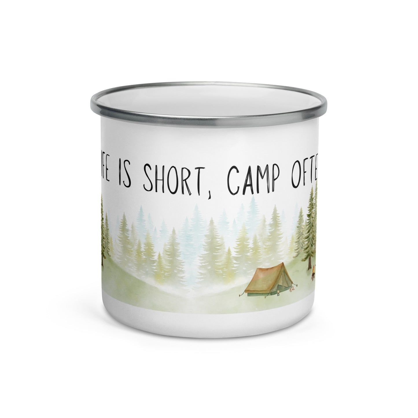 Life is Short, Camp Often Enamel Mug