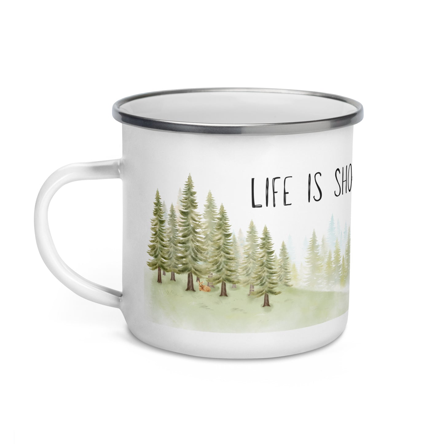 Life is Short, Camp Often Enamel Mug