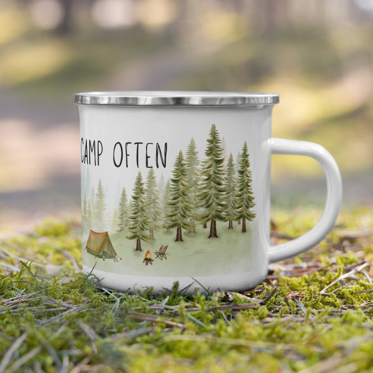 Life is Short, Camp Often Enamel Mug