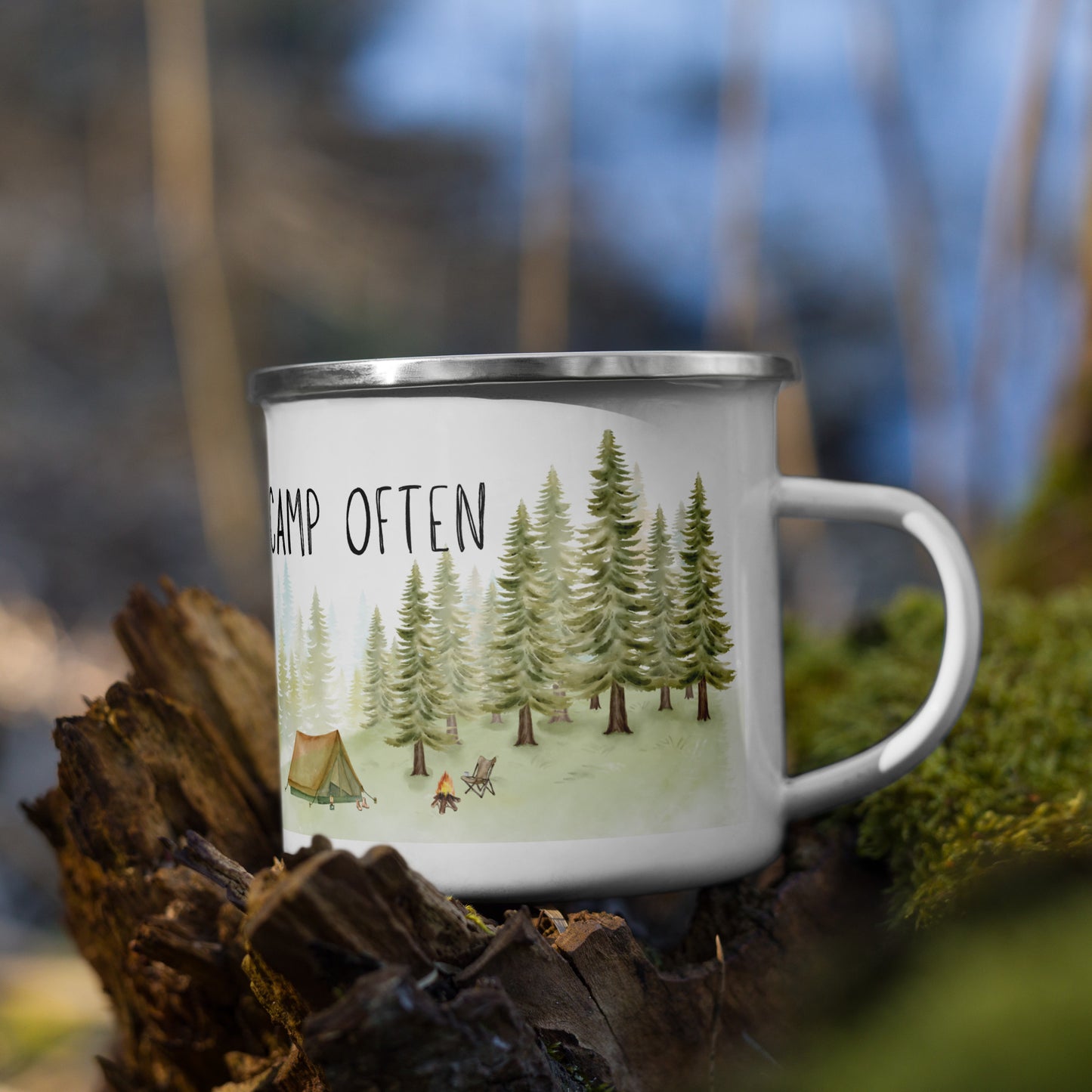 Life is Short, Camp Often Enamel Mug
