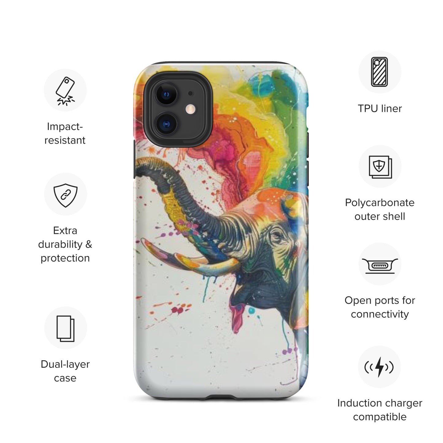 Elephant Rainbow Tough Case for iPhone®