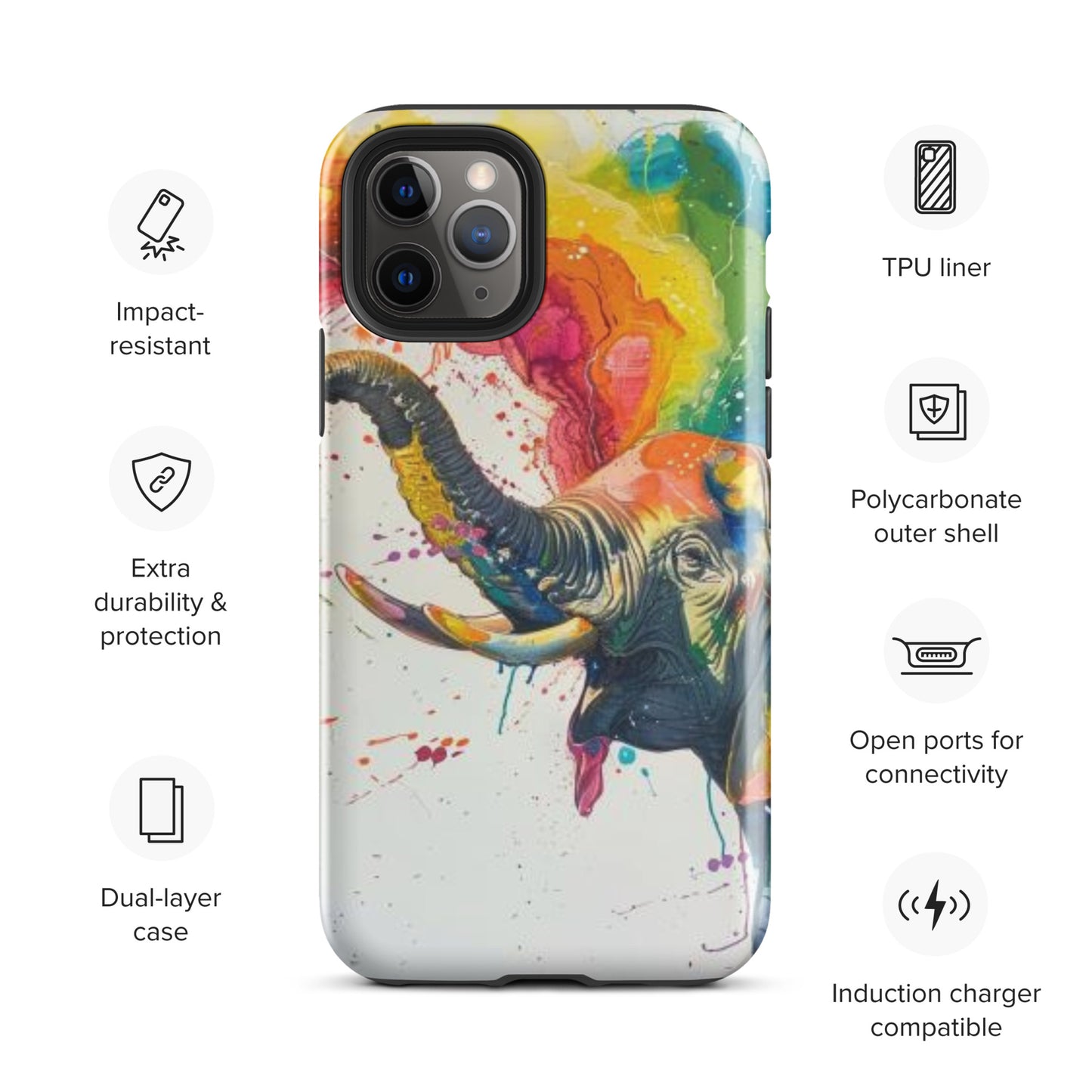 Elephant Rainbow Tough Case for iPhone®
