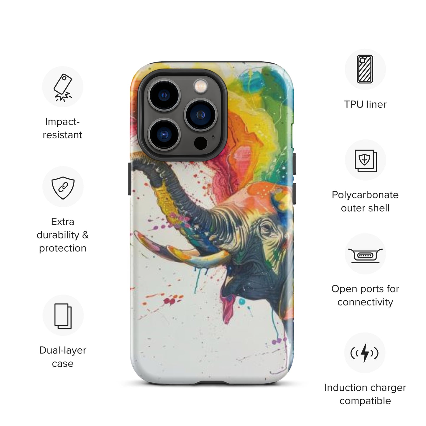 Elephant Rainbow Tough Case for iPhone®