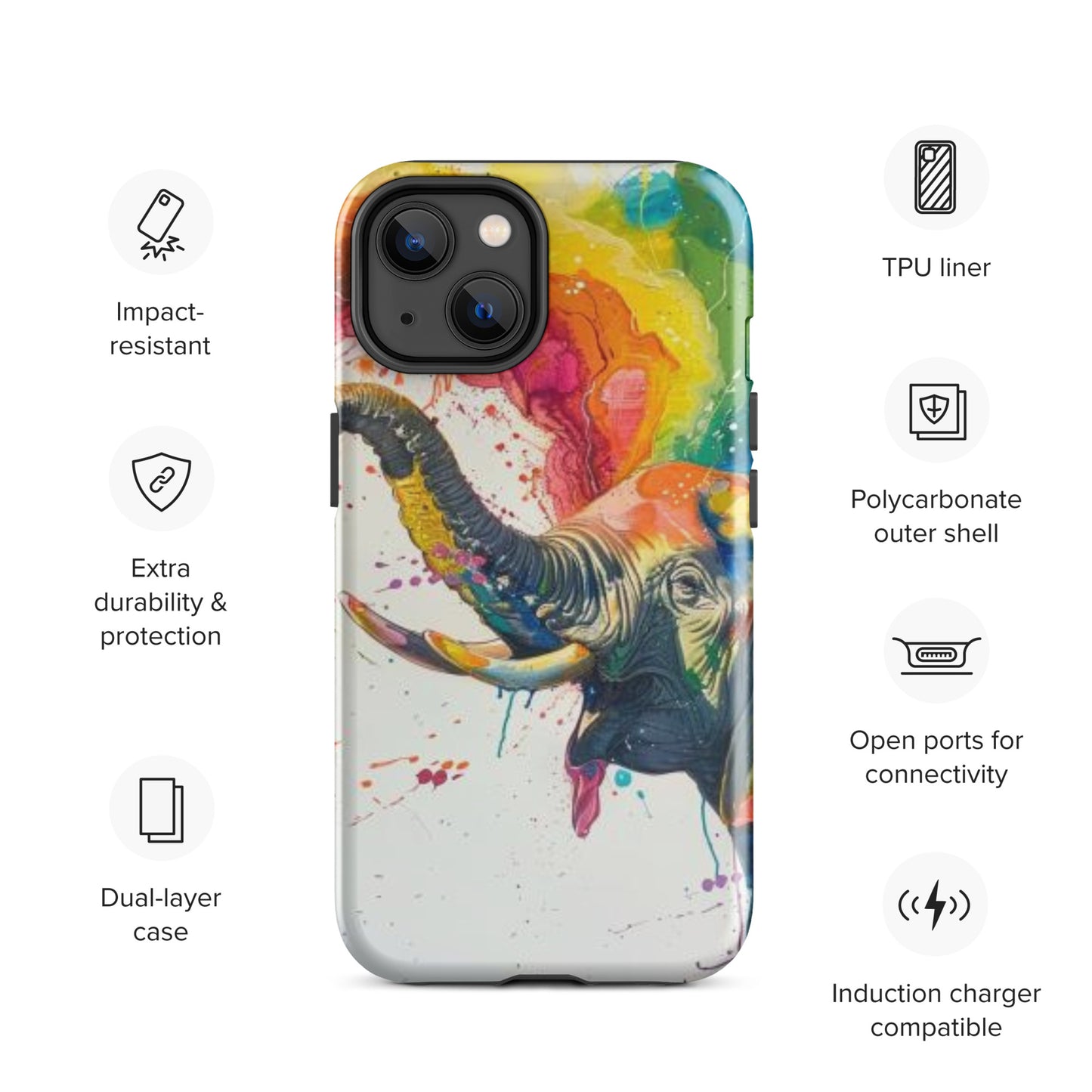Elephant Rainbow Tough Case for iPhone®
