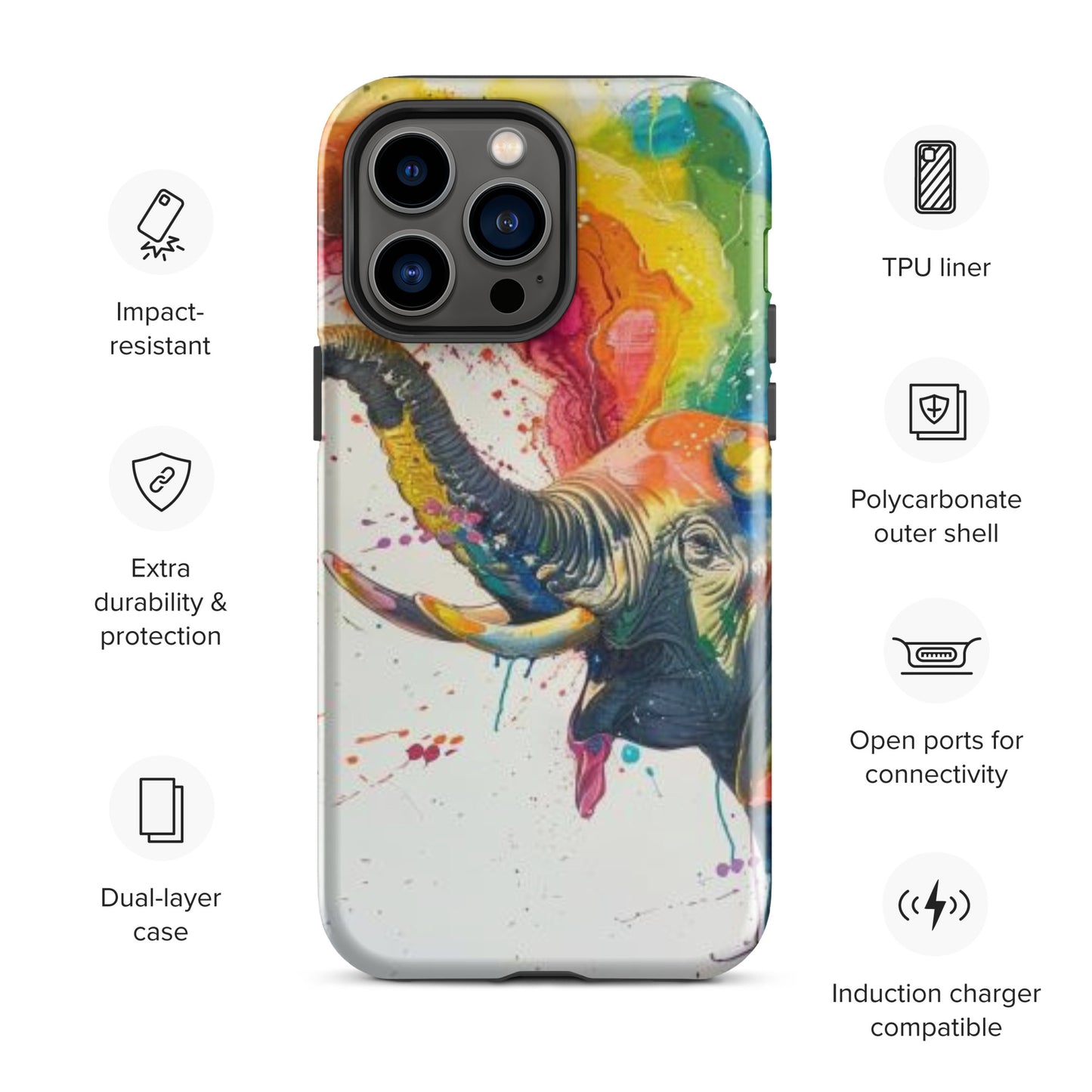 Elephant Rainbow Tough Case for iPhone®