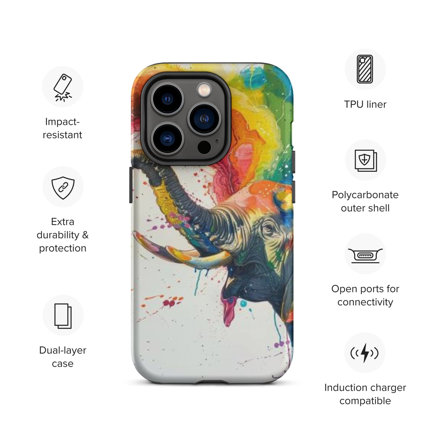 Elephant Rainbow Tough Case for iPhone®