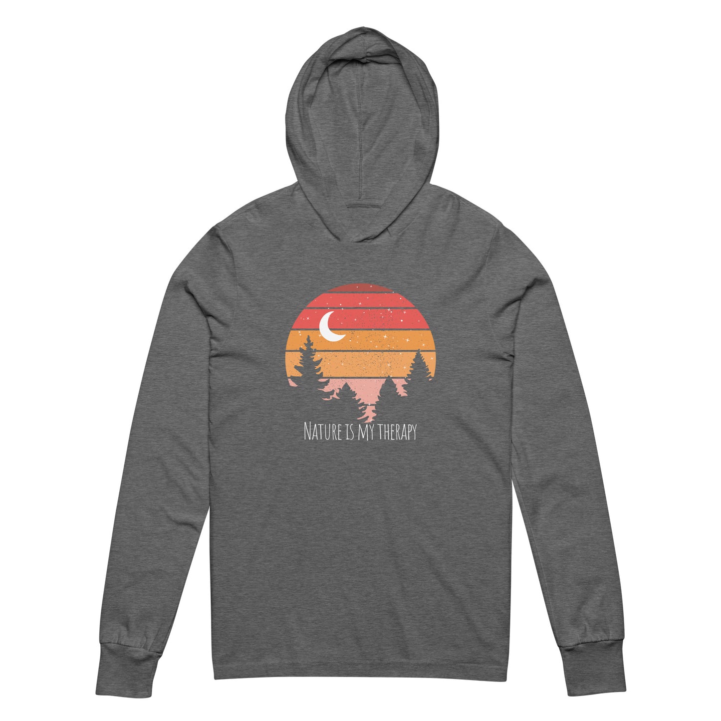 "Nature is my Therapy" Hooded long-sleeve T-shirt