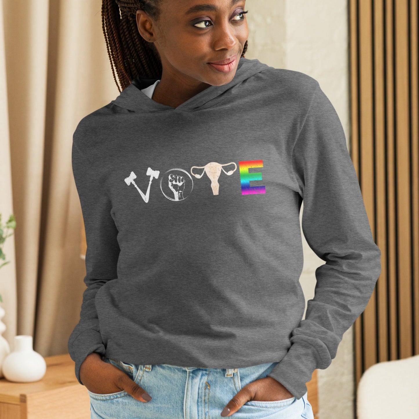 "VOTE" - Hooded long-sleeve tee