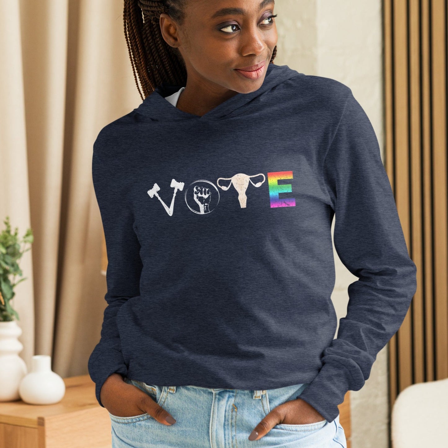 "VOTE" - Hooded long-sleeve tee