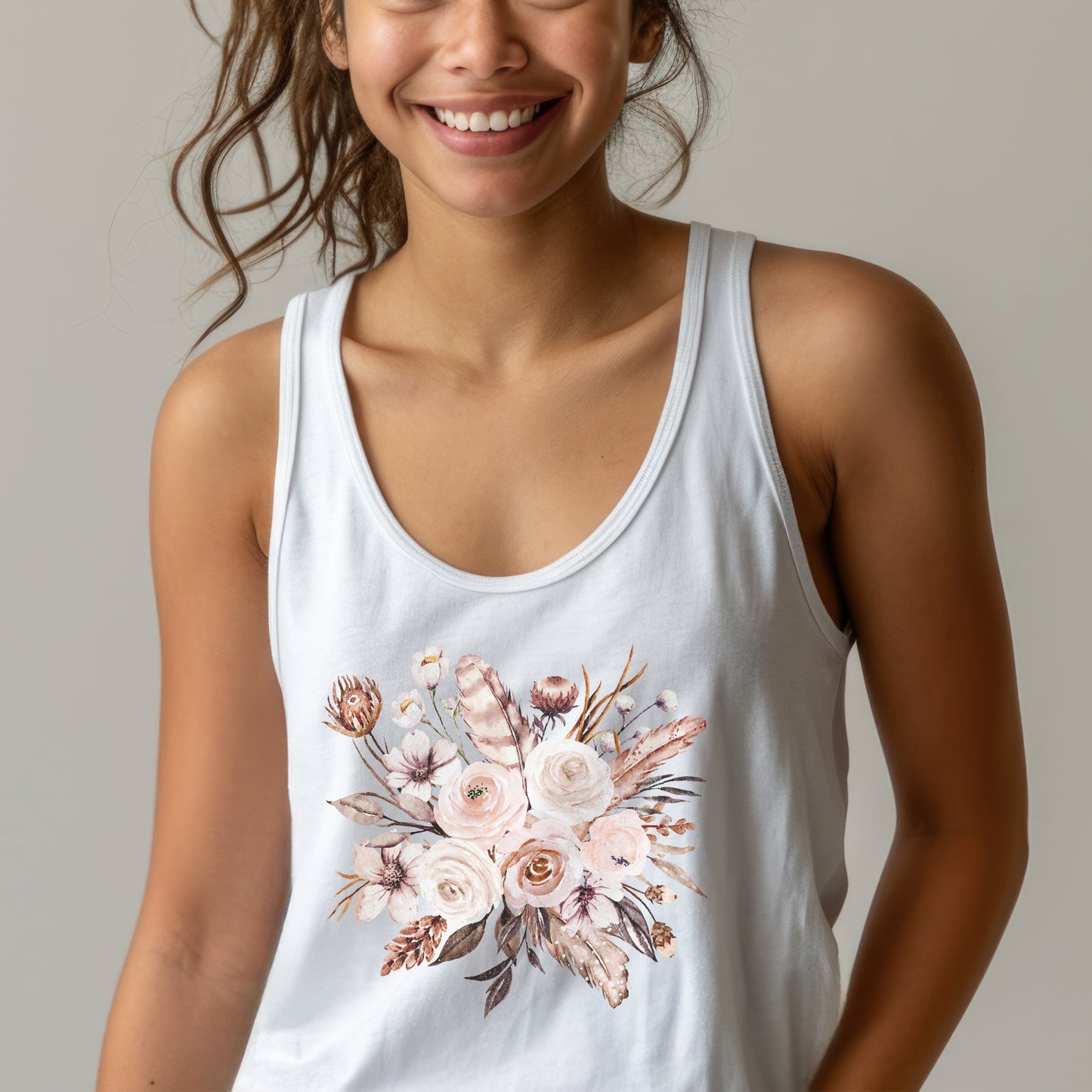 "Vintage Flowers" - Unisex Tank Top