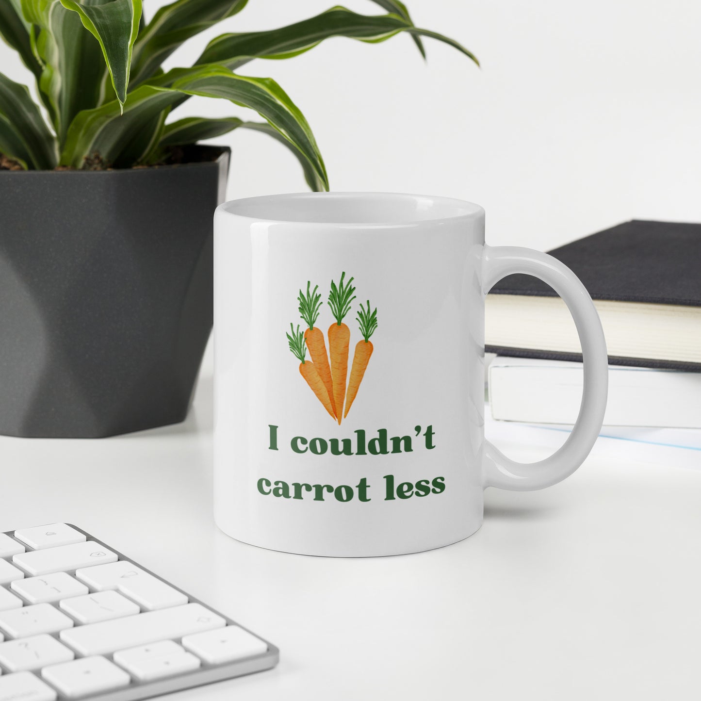 "I couldn't carrot less" mug