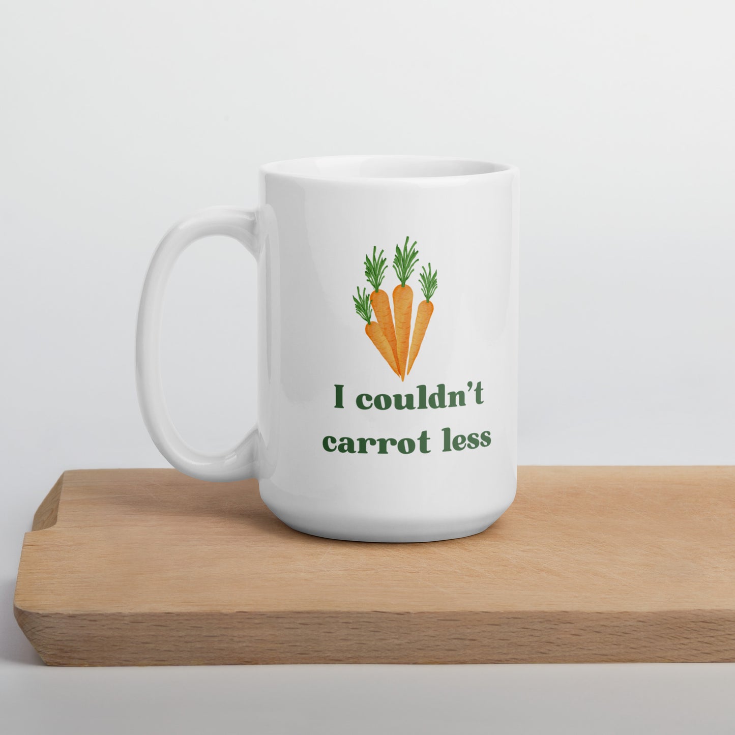 "I couldn't carrot less" mug