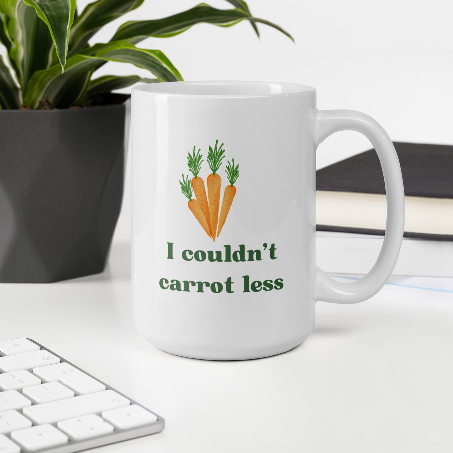 "I couldn't carrot less" mug