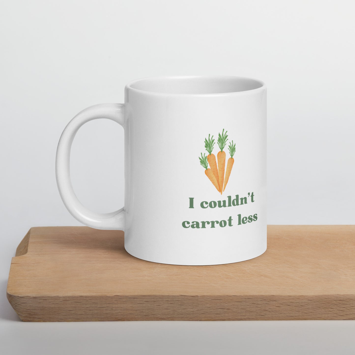 "I couldn't carrot less" mug