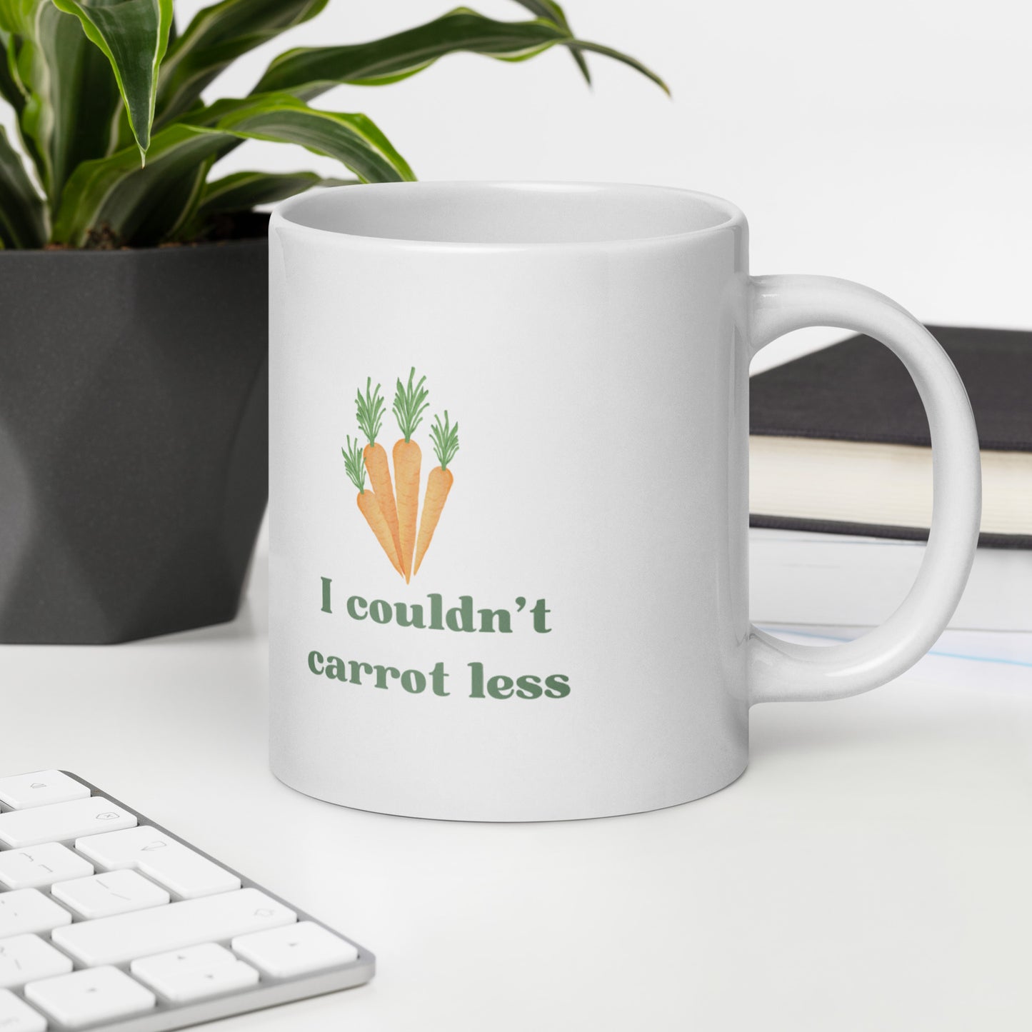 "I couldn't carrot less" mug