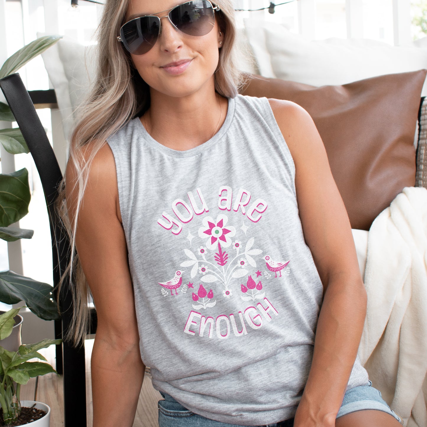 "You are Enough" - Ladies’ Muscle Tank