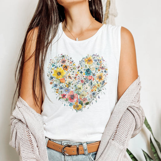 Flower Love - Ladies’ Muscle Tank