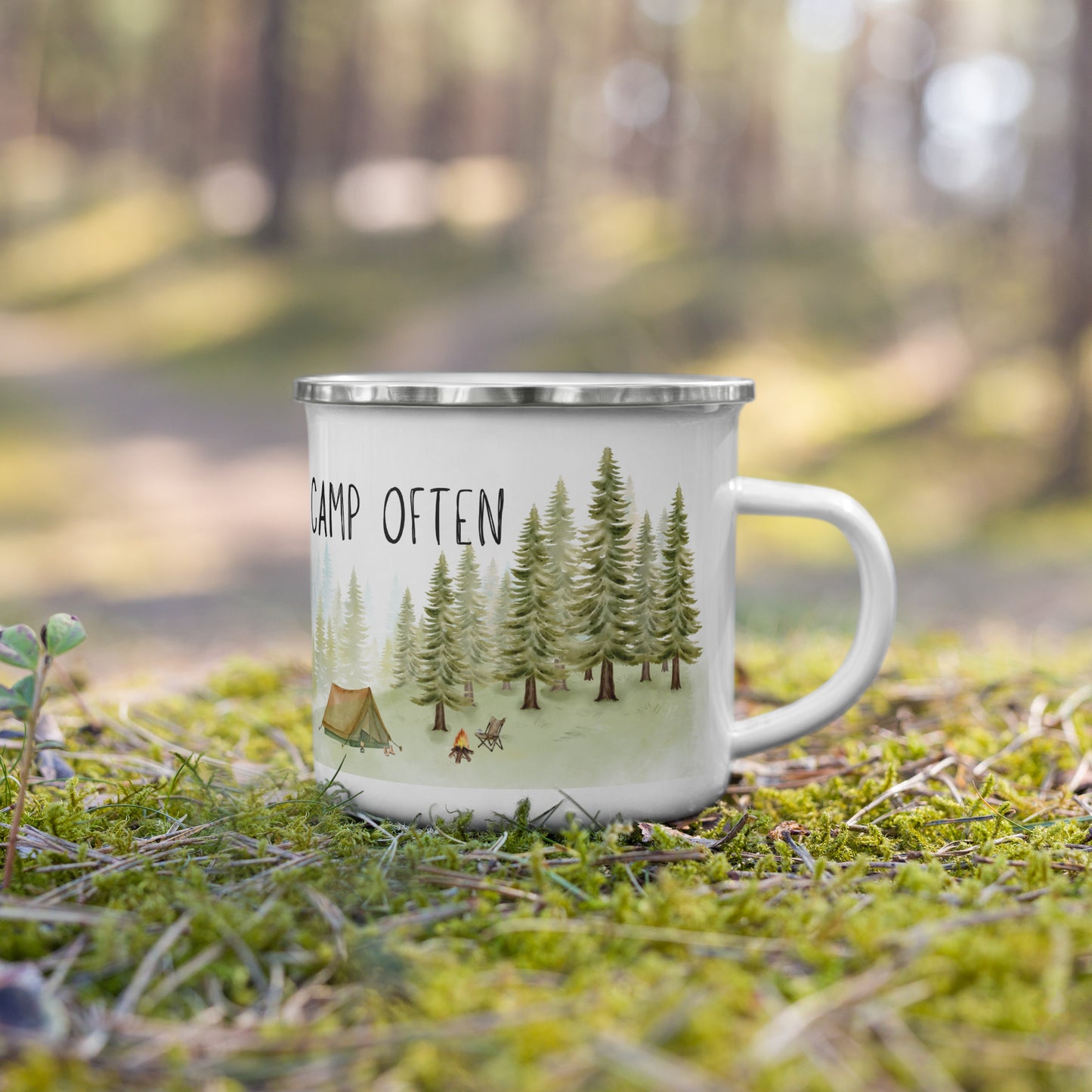 Life is Short, Camp Often Enamel Mug