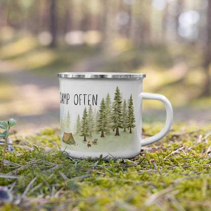 Life is Short, Camp Often Enamel Mug