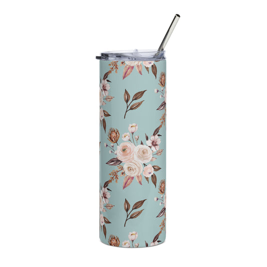 Boho Flower Blue - Stainless steel tumbler