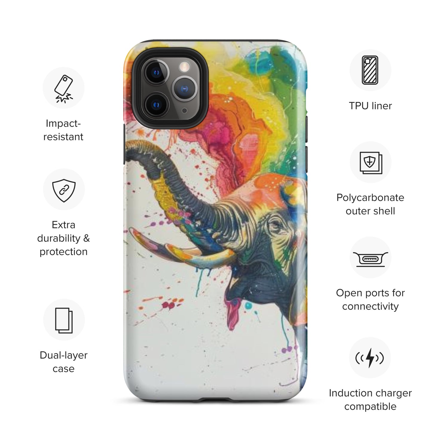 Elephant Rainbow Tough Case for iPhone®