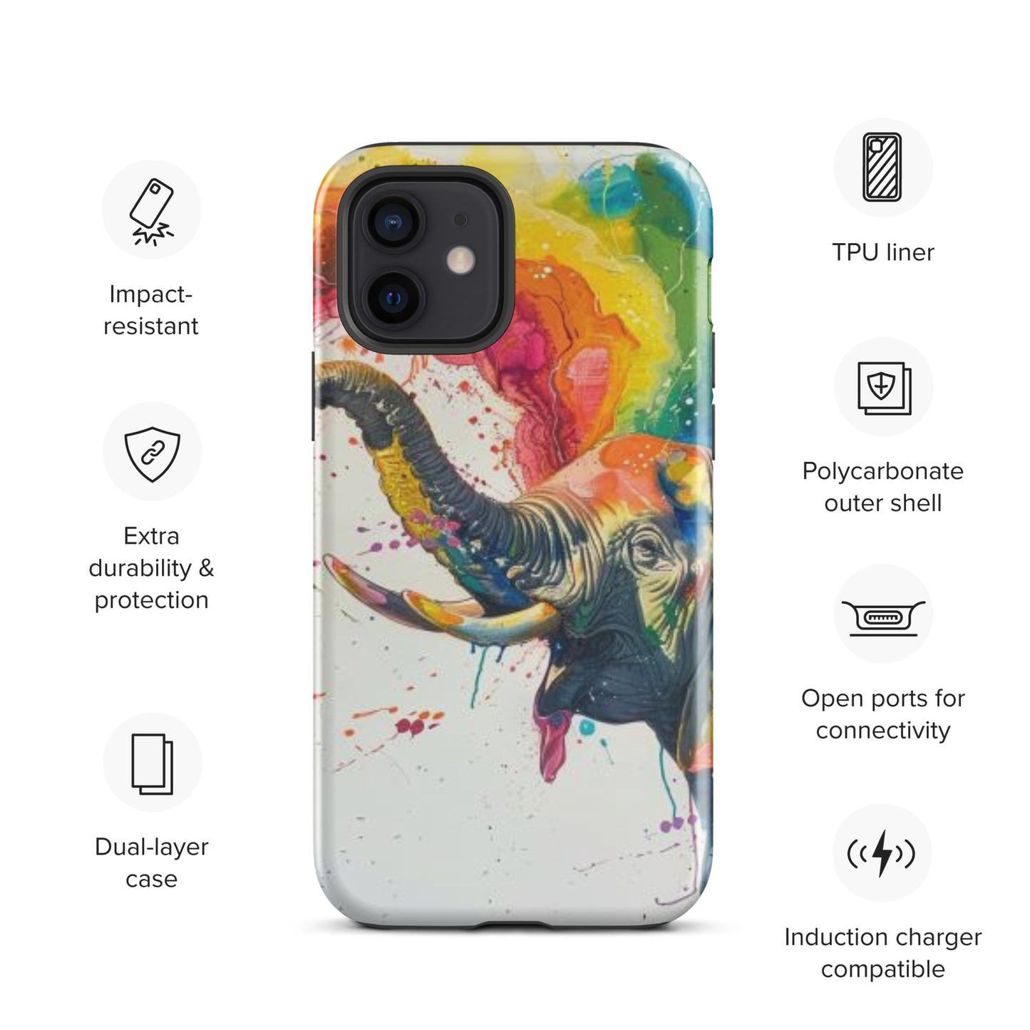Elephant Rainbow Tough Case for iPhone®