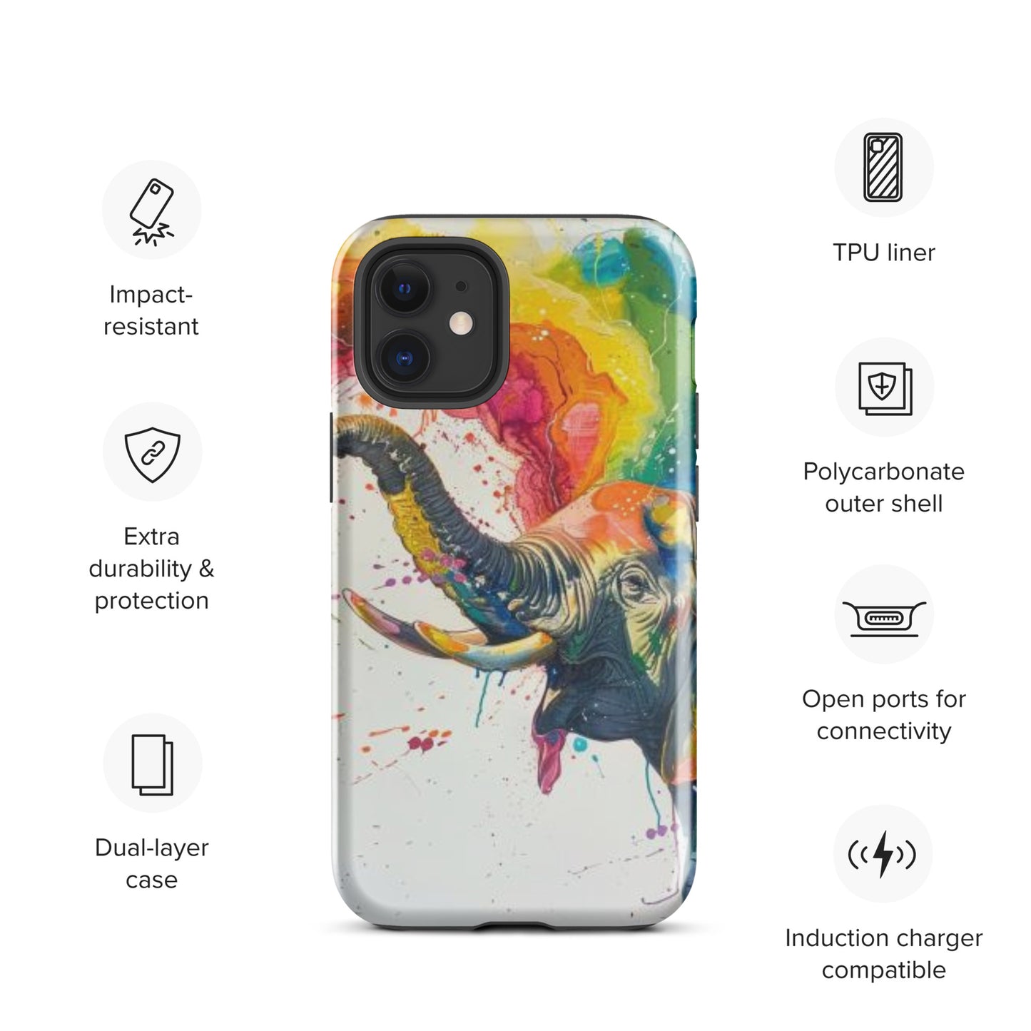 Elephant Rainbow Tough Case for iPhone®