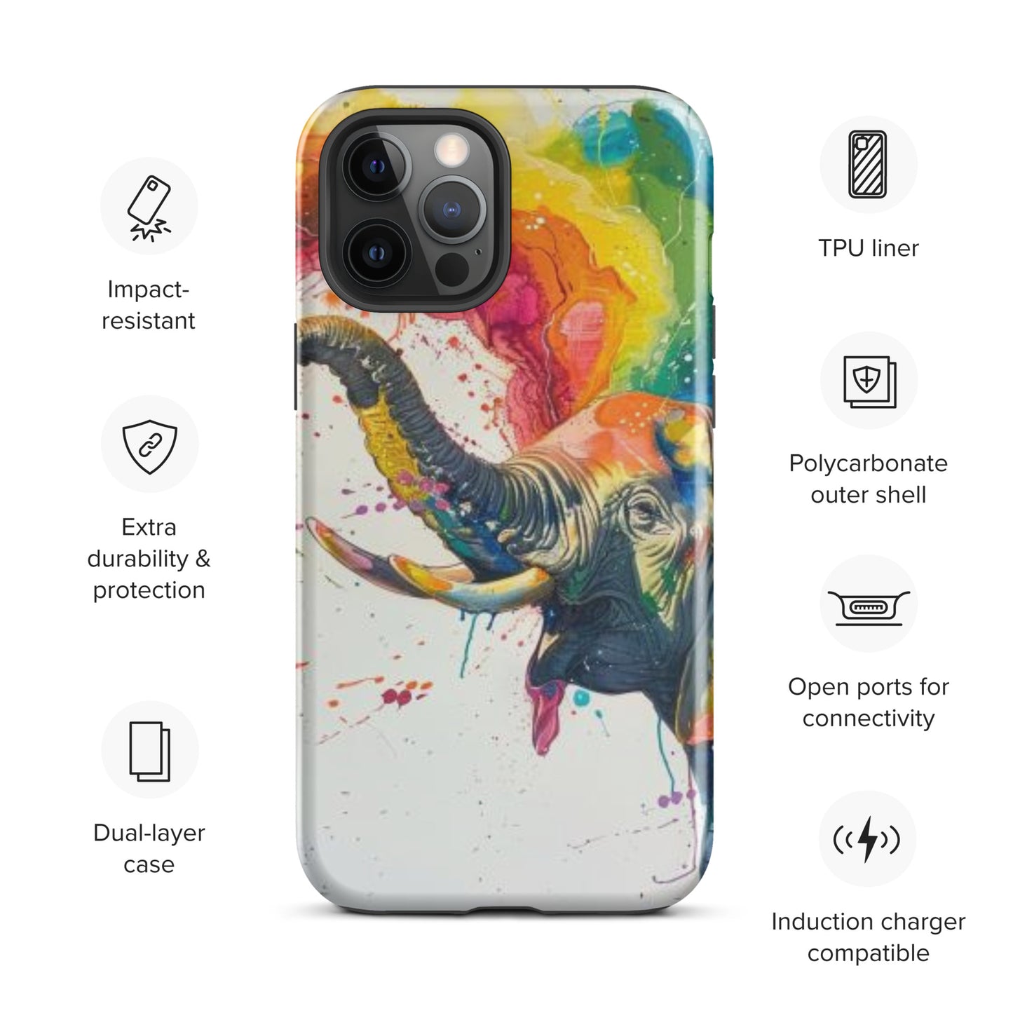 Elephant Rainbow Tough Case for iPhone®