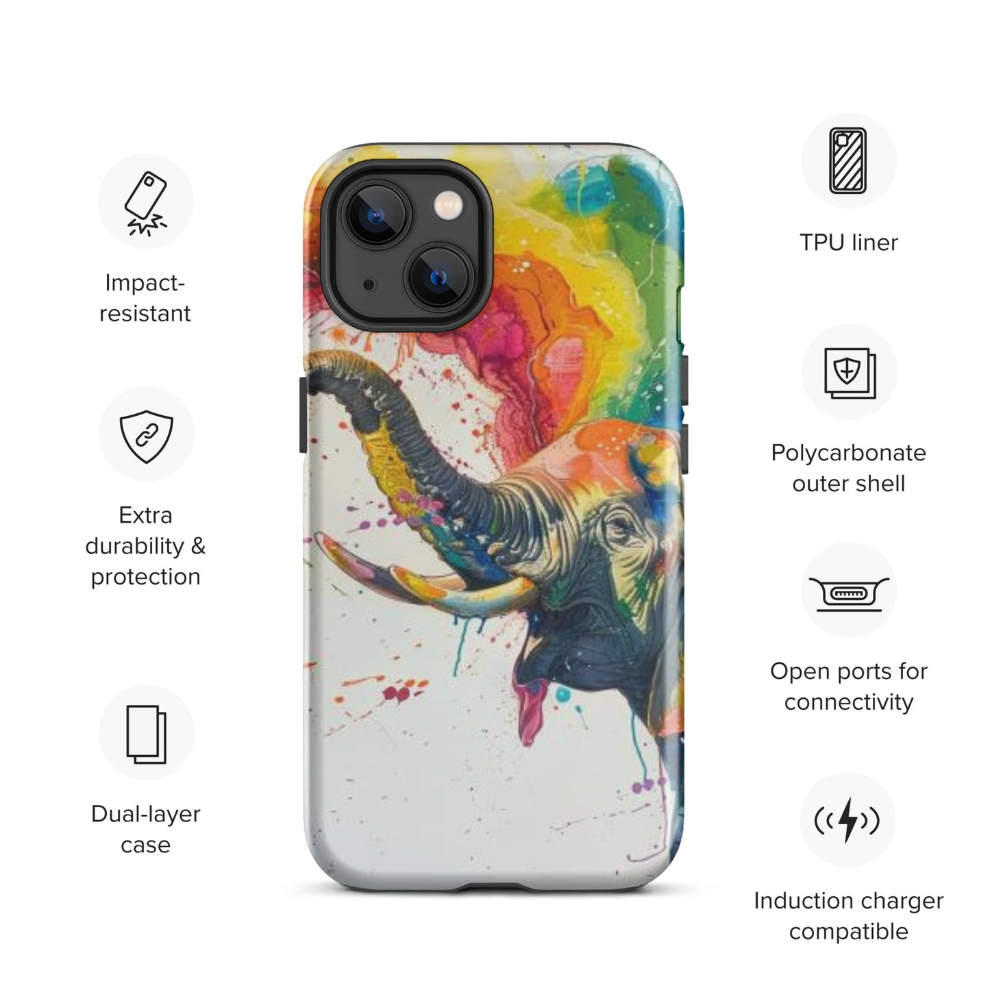 Elephant Rainbow Tough Case for iPhone®