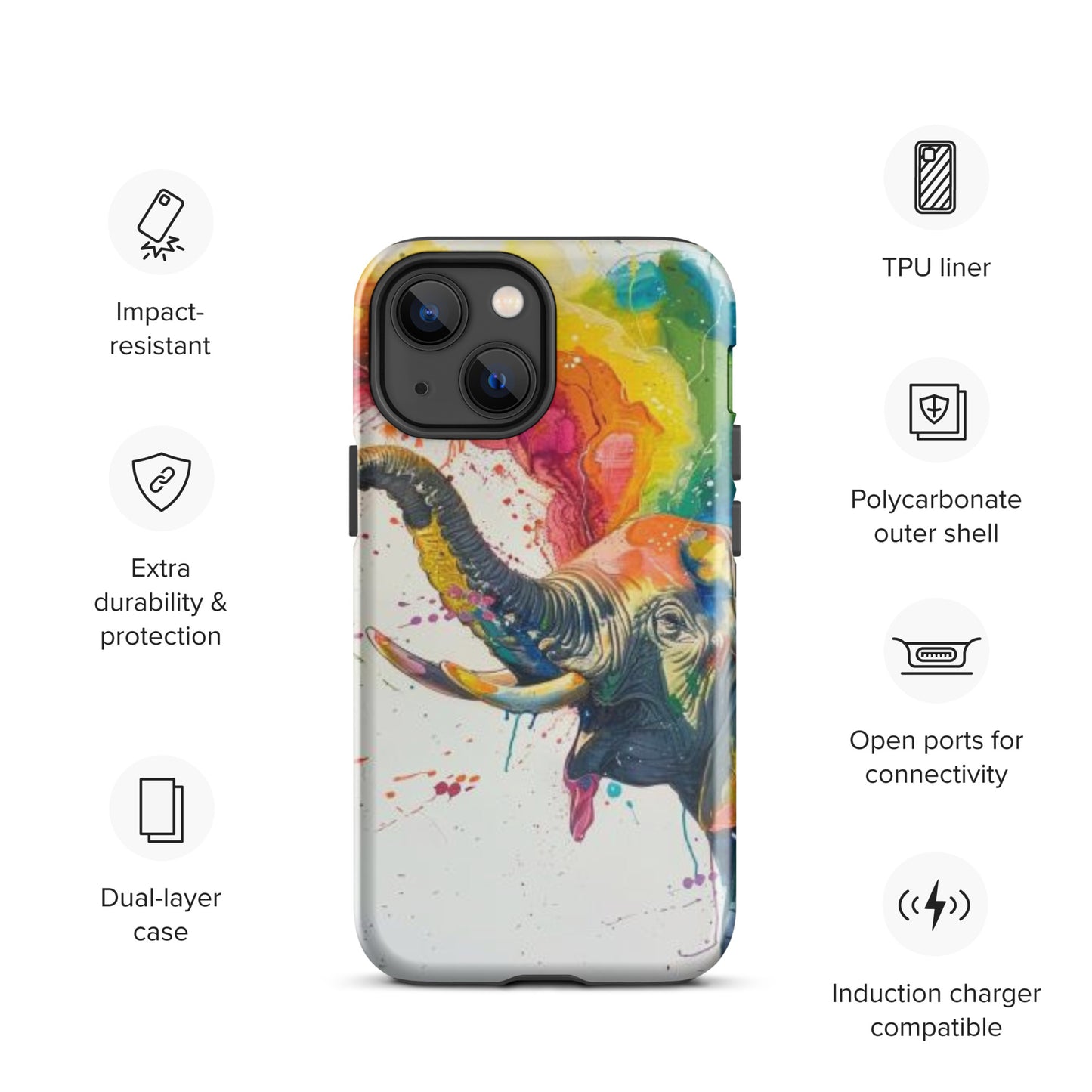 Elephant Rainbow Tough Case for iPhone®