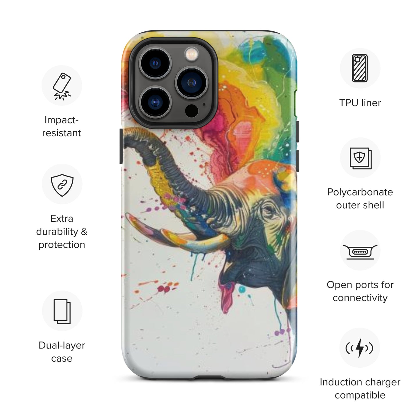 Elephant Rainbow Tough Case for iPhone®