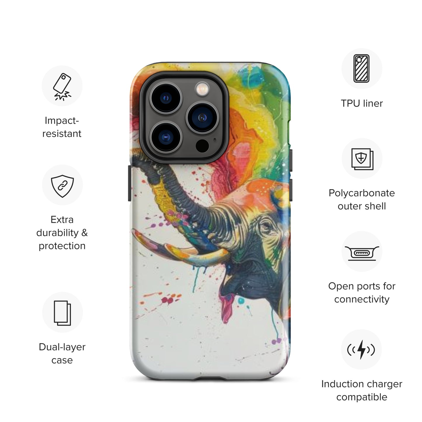Elephant Rainbow Tough Case for iPhone®