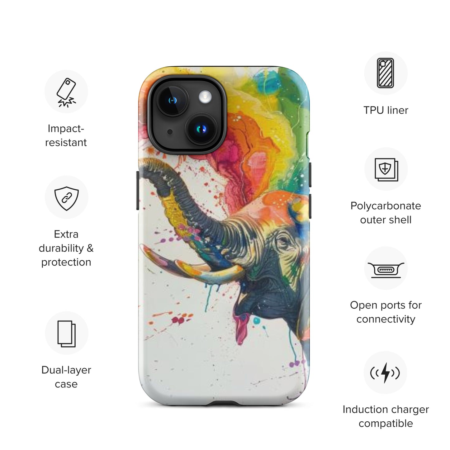 Elephant Rainbow Tough Case for iPhone®