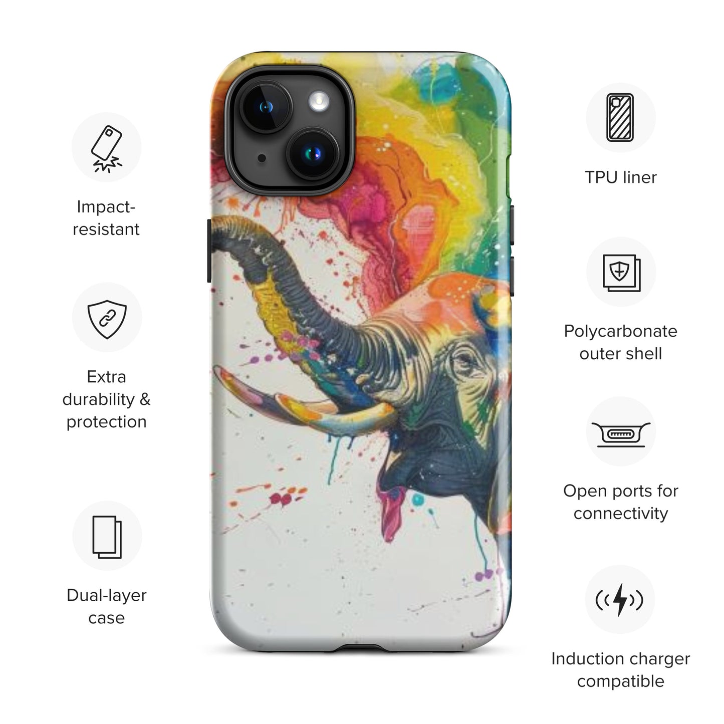 Elephant Rainbow Tough Case for iPhone®