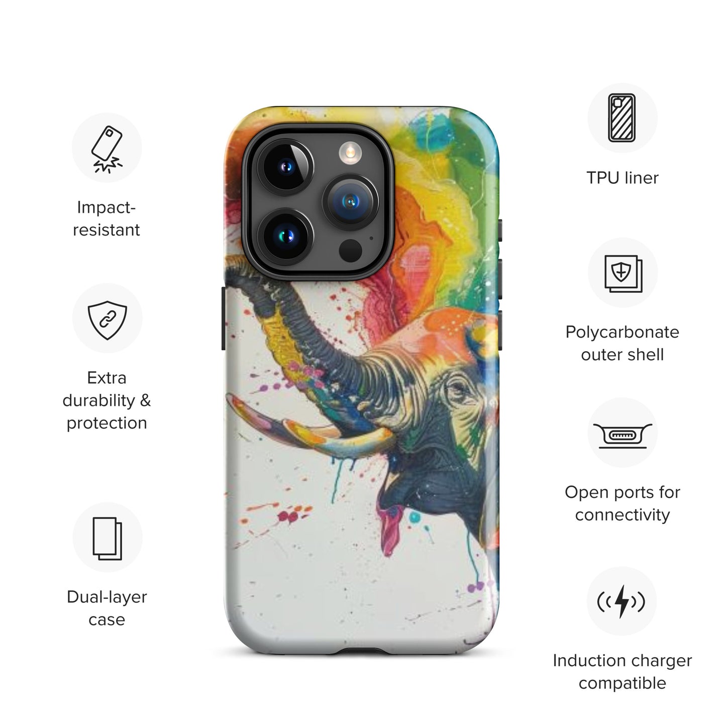 Elephant Rainbow Tough Case for iPhone®