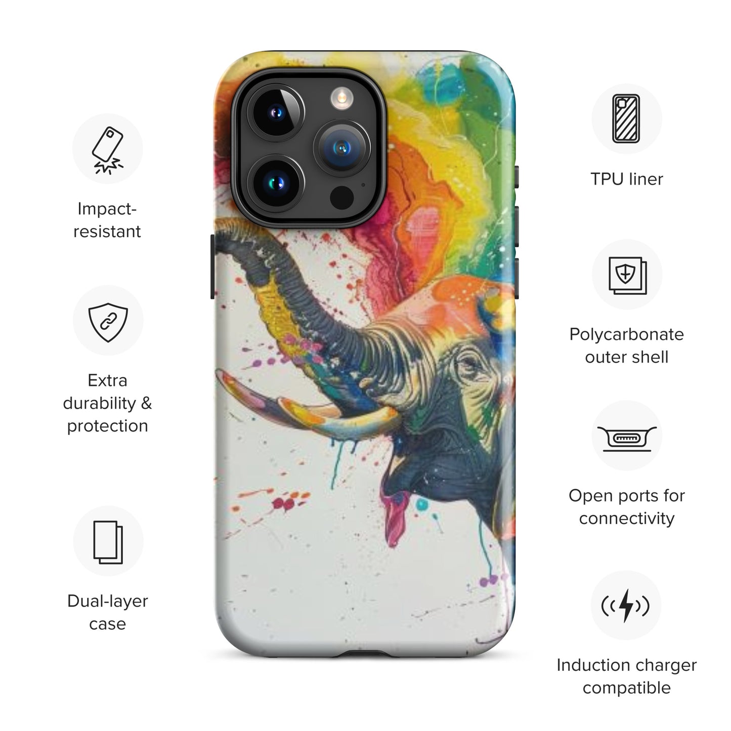 Elephant Rainbow Tough Case for iPhone®