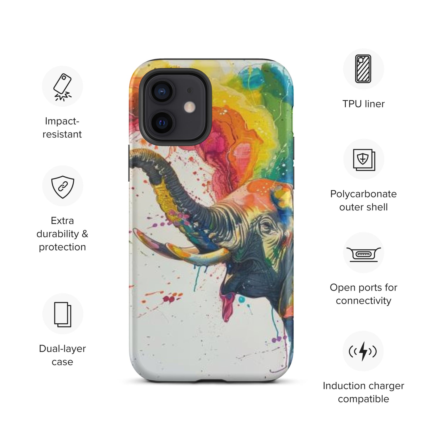 Elephant Rainbow Tough Case for iPhone®