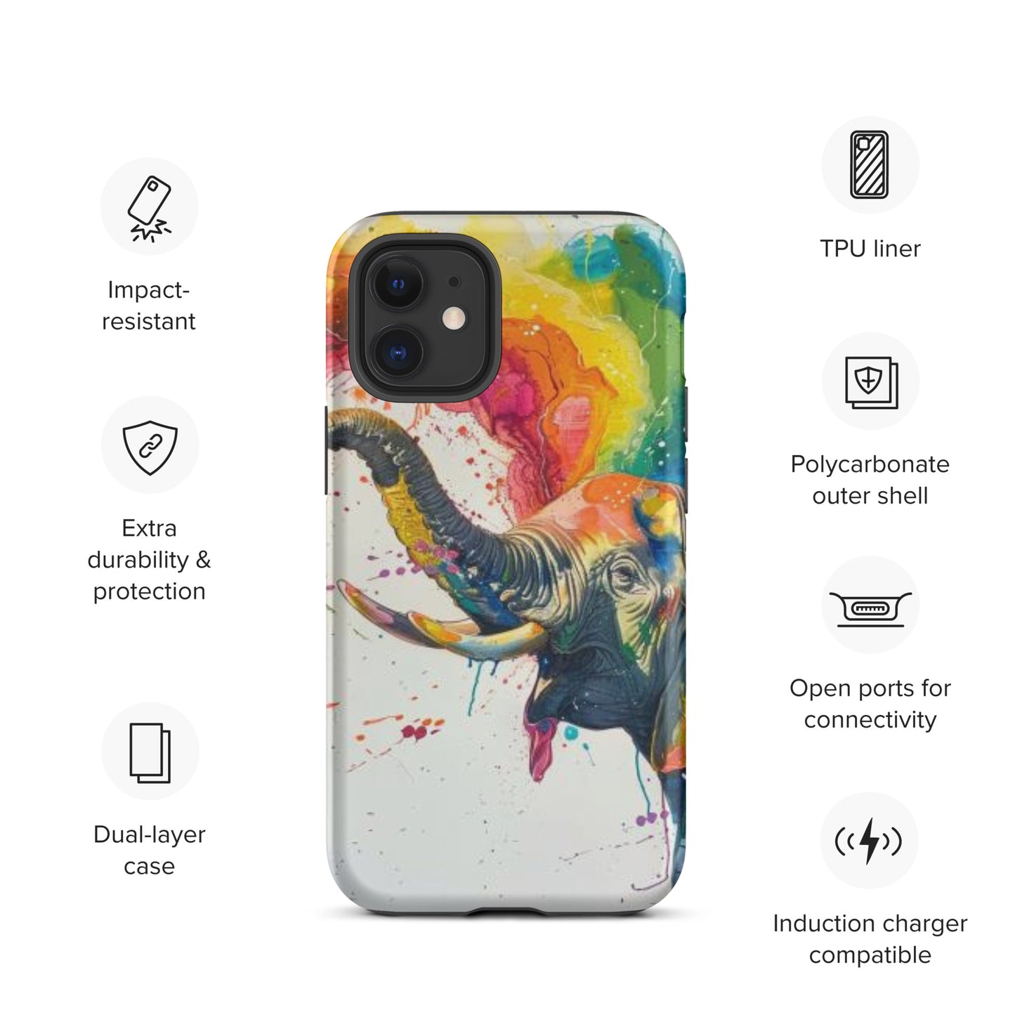 Elephant Rainbow Tough Case for iPhone®