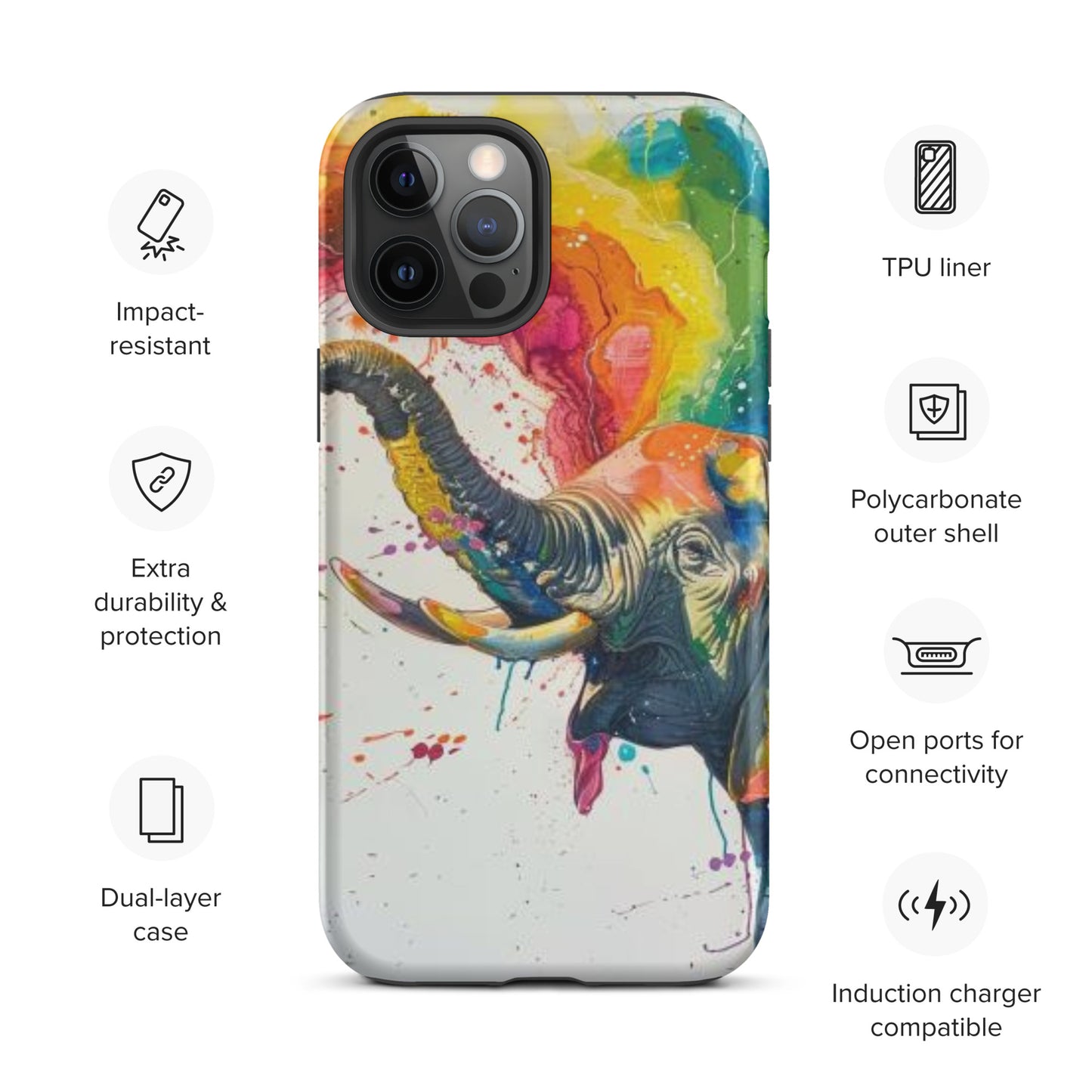 Elephant Rainbow Tough Case for iPhone®