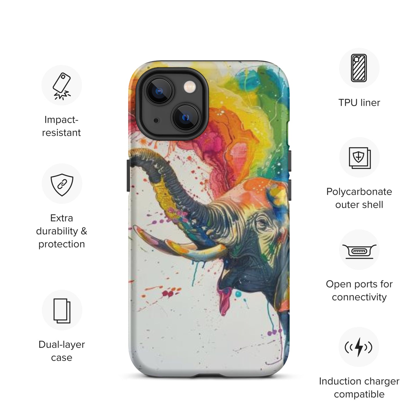 Elephant Rainbow Tough Case for iPhone®