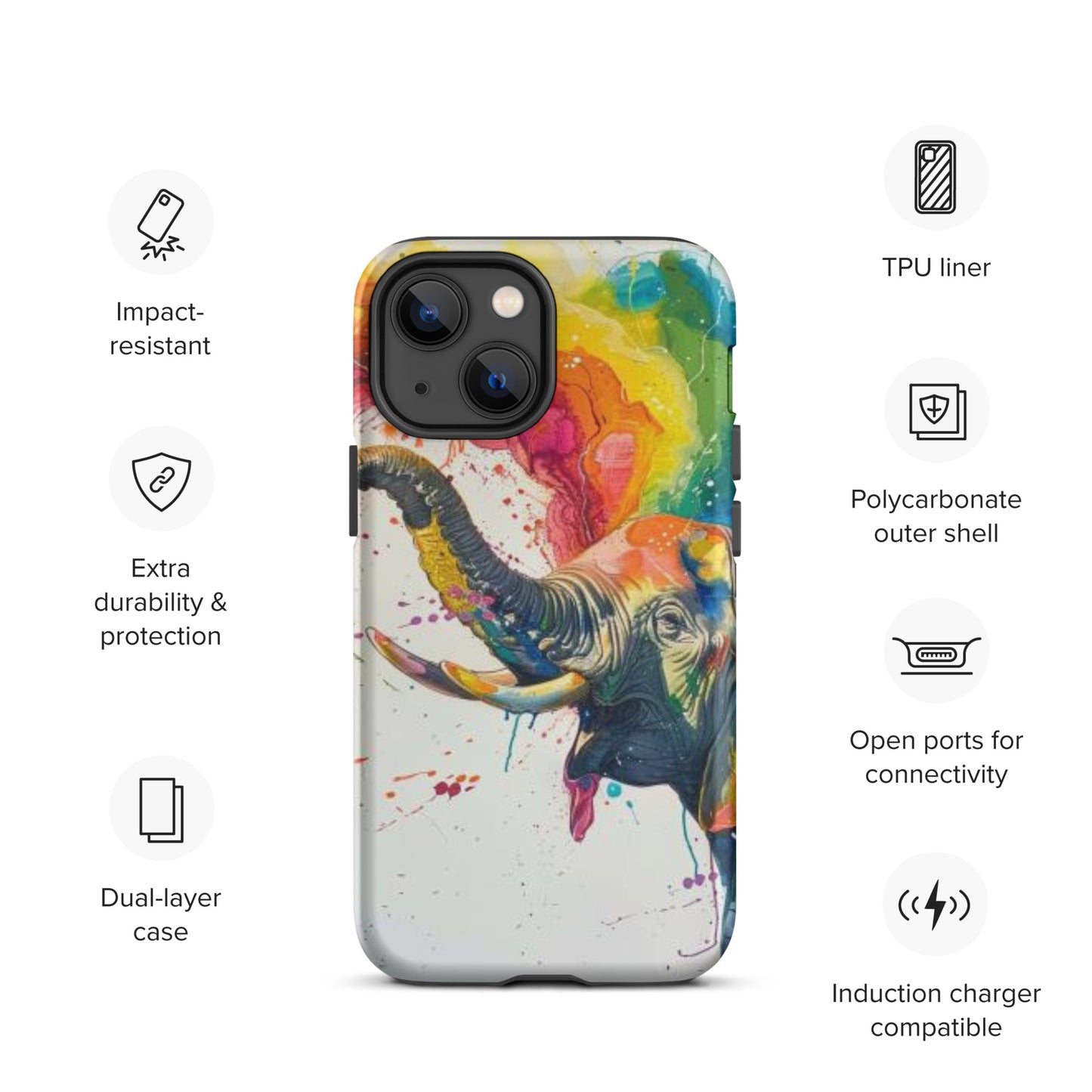 Elephant Rainbow Tough Case for iPhone®