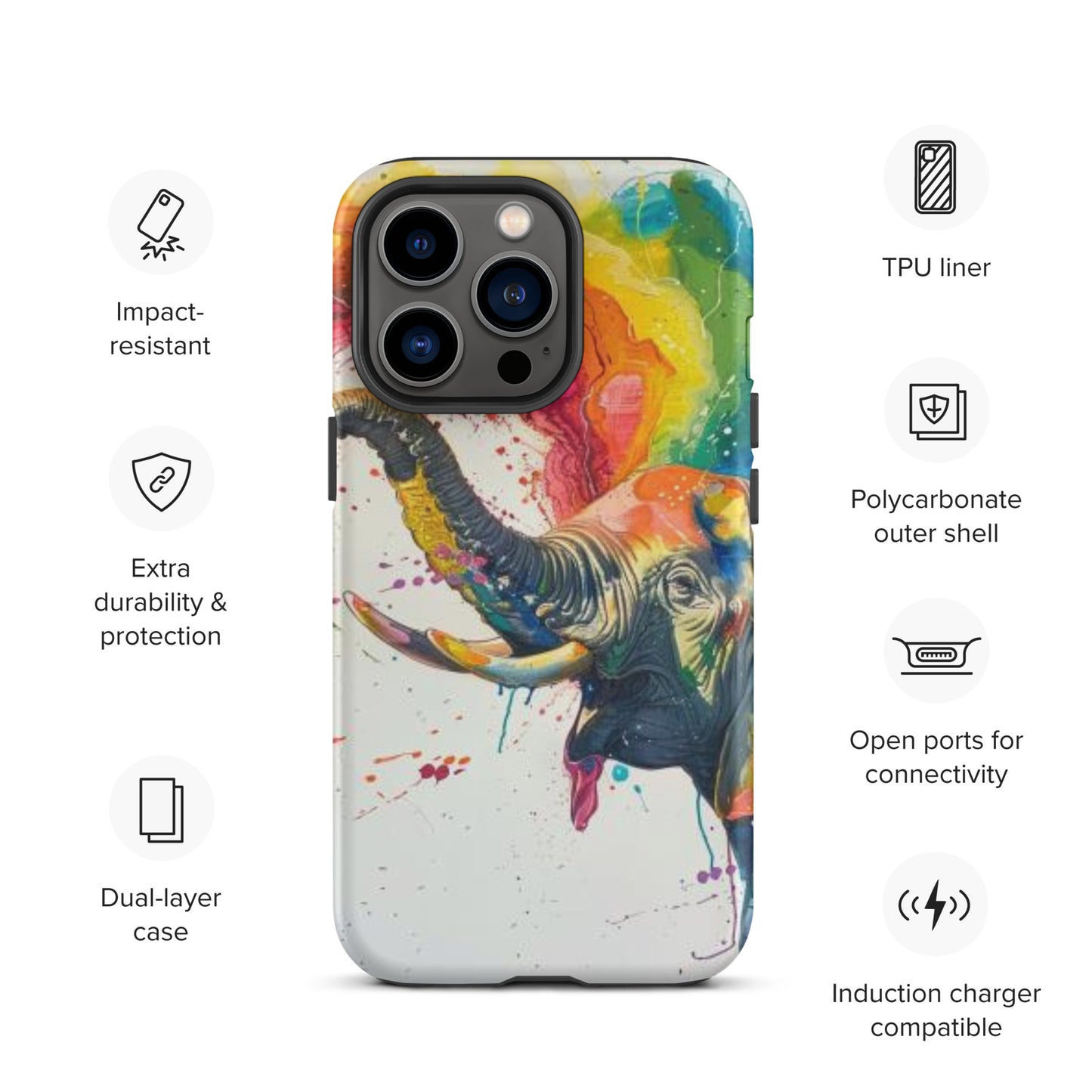 Elephant Rainbow Tough Case for iPhone®