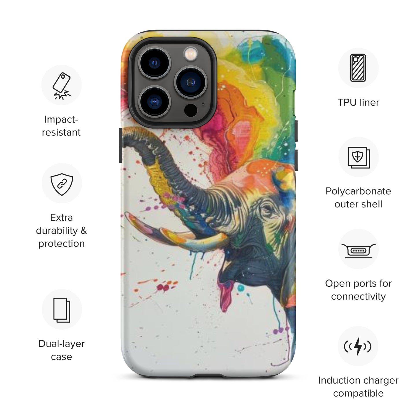 Elephant Rainbow Tough Case for iPhone®