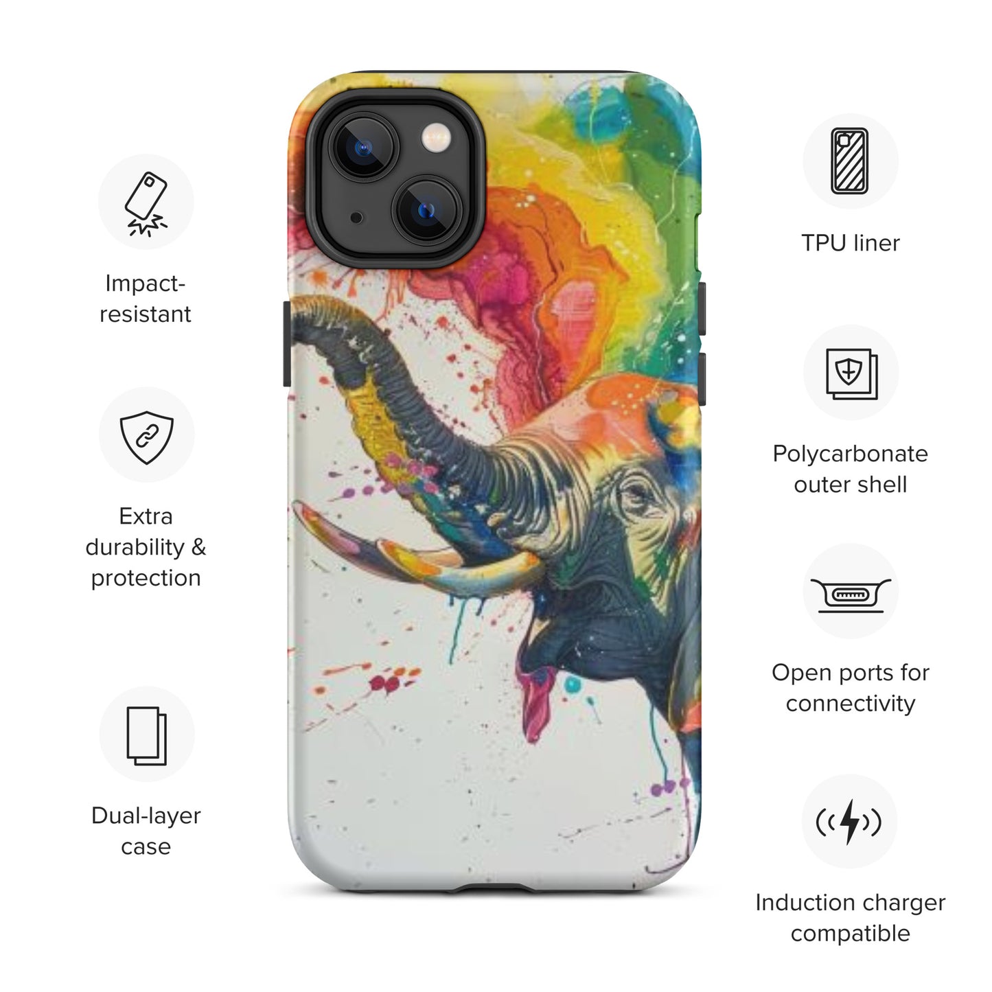 Elephant Rainbow Tough Case for iPhone®