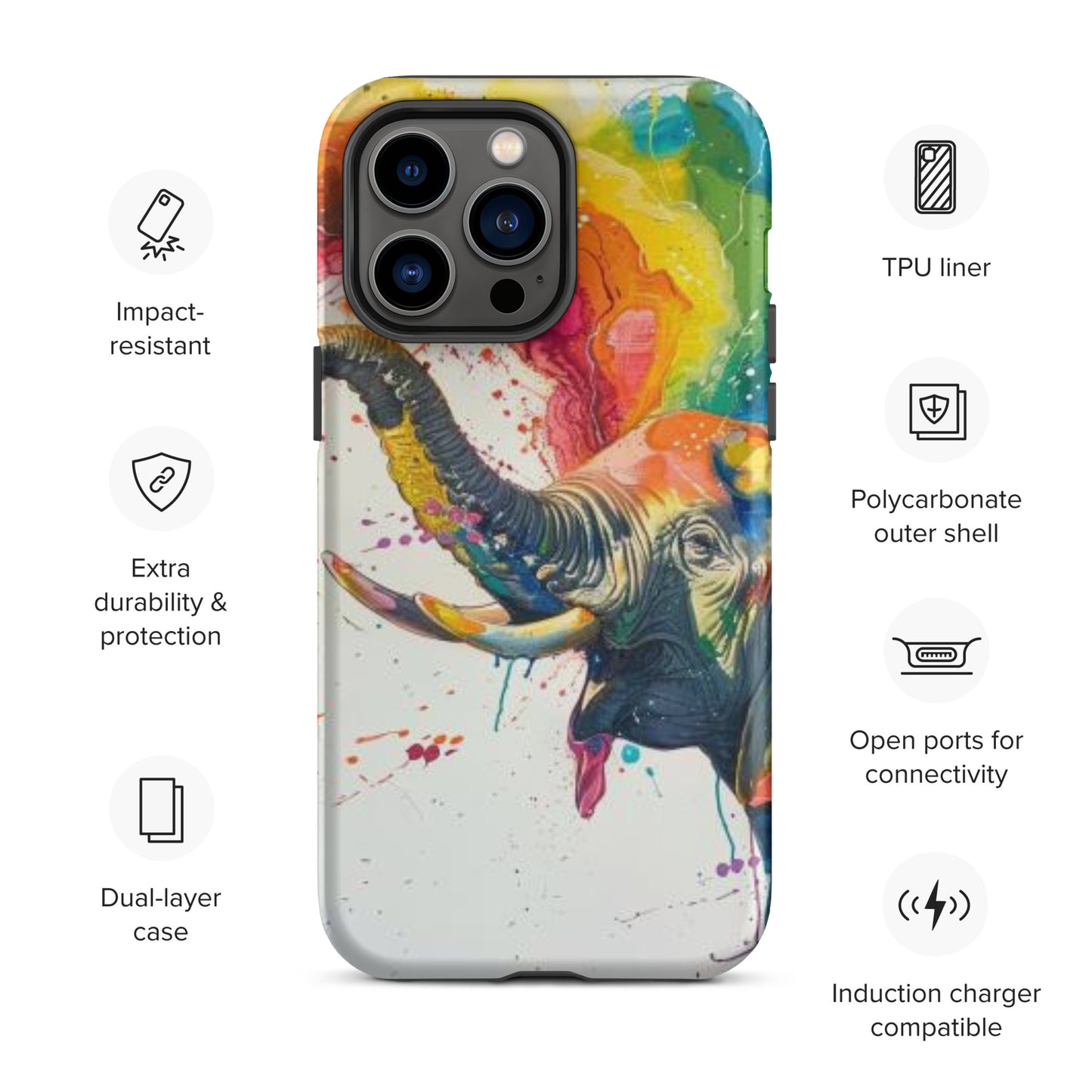 Elephant Rainbow Tough Case for iPhone®