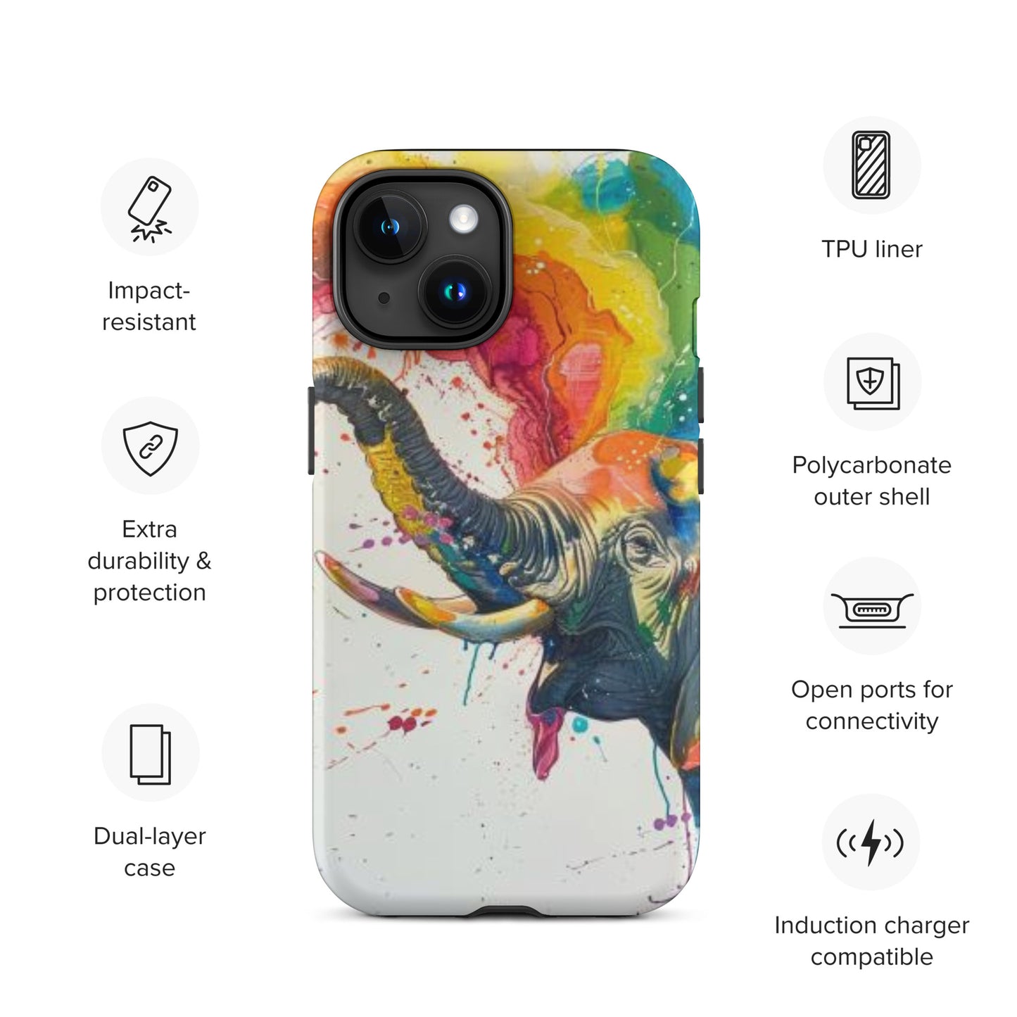 Elephant Rainbow Tough Case for iPhone®