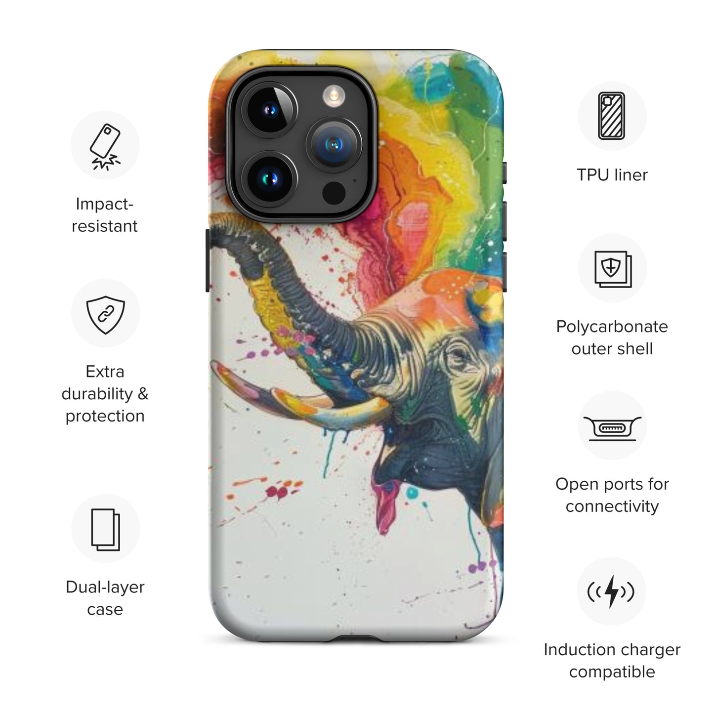 Elephant Rainbow Tough Case for iPhone®
