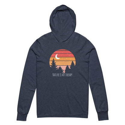 "Nature is my Therapy" Hooded long-sleeve T-shirt
