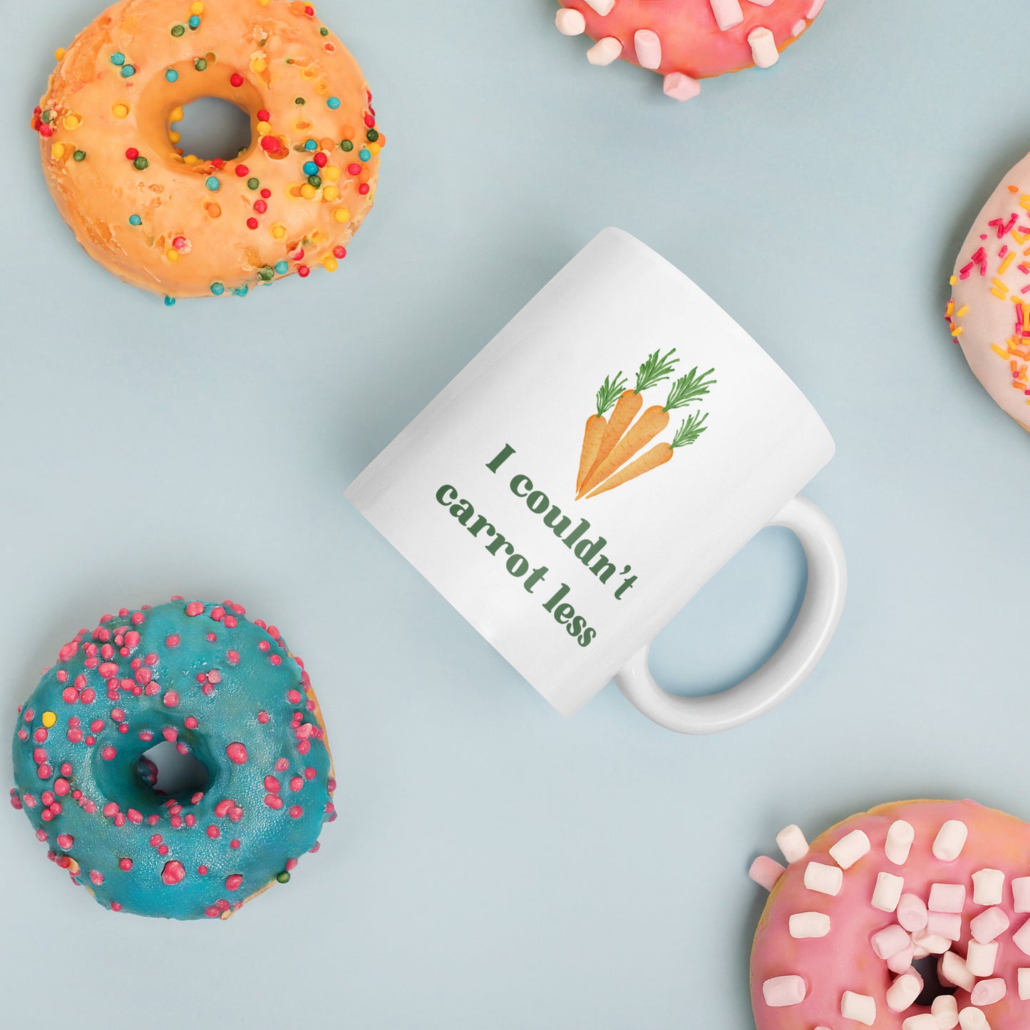 "I couldn't carrot less" mug